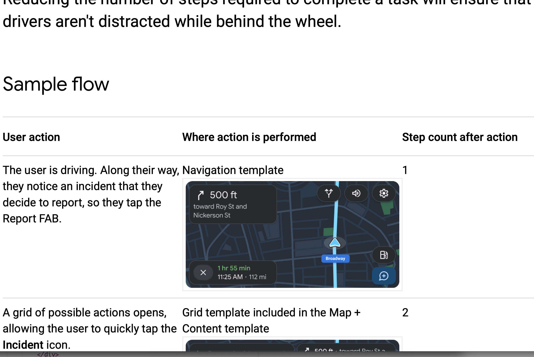 Report an incident sample flow