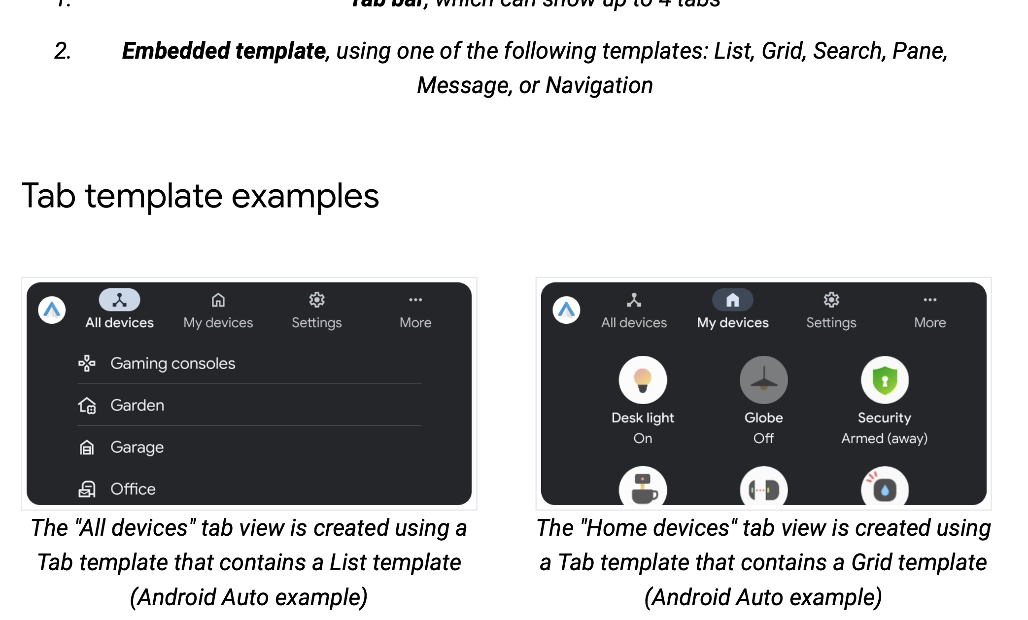 Tab template document